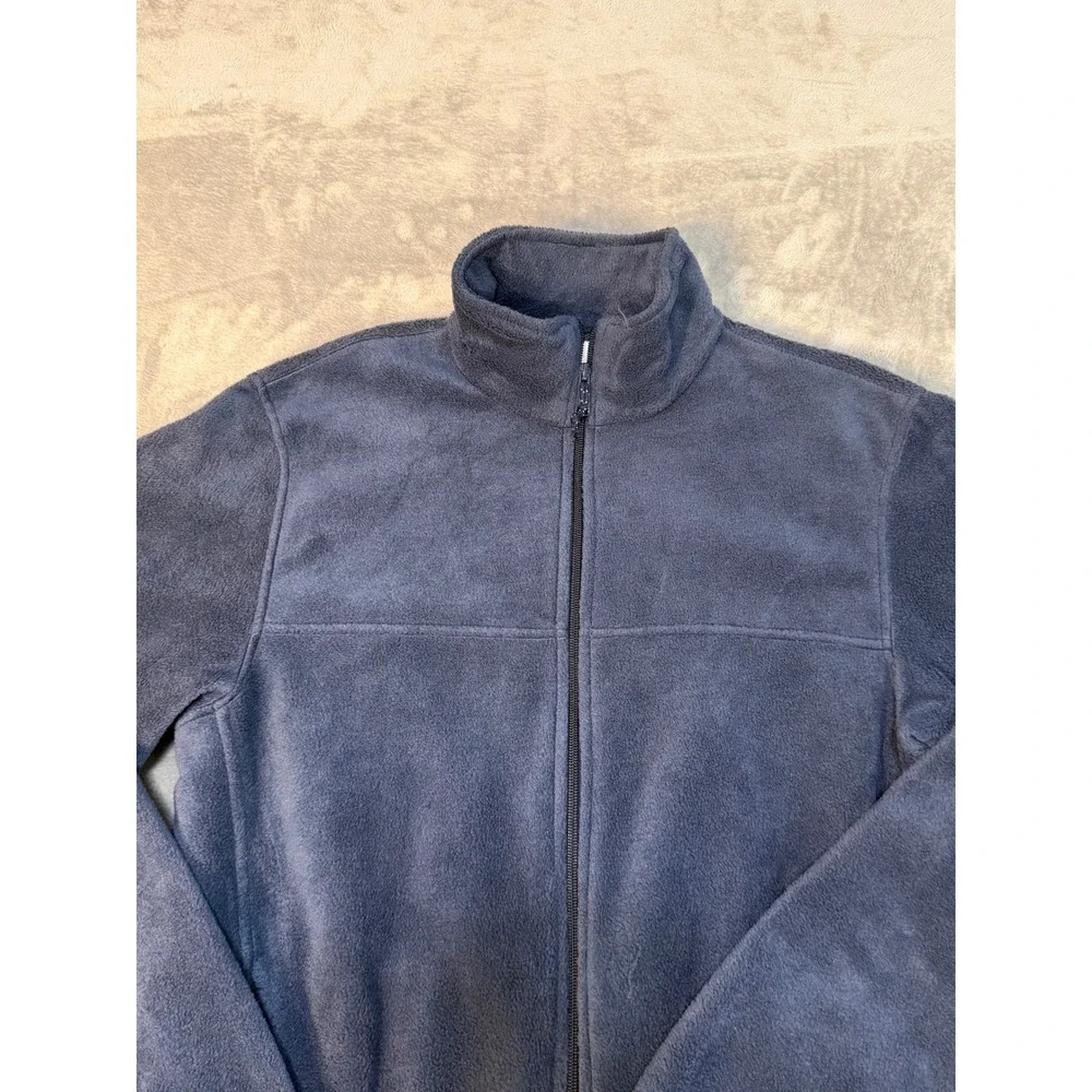 Columbia Sportswear Mens Full Zip Fleece Jacket Blue Grey Mock Neck Size M - Picture 2 of 7